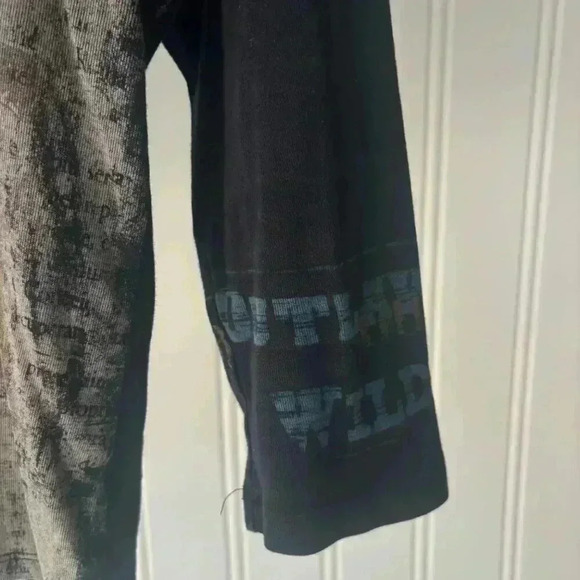 Wildhorse Long Sleeve Tee Rhinestones Vintage Western Print Y2K GLAM GRUNGE - Picture 5 of 6